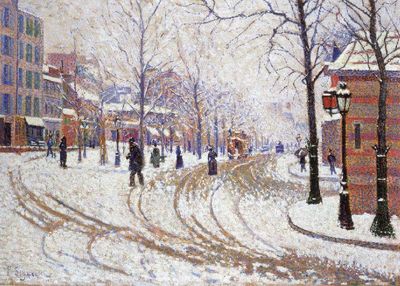 Paul Signac snow boulevard de clichy pa ris oil painting picture